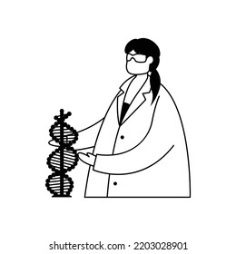 Vector illustration of a geneticist scientist. Profession.
