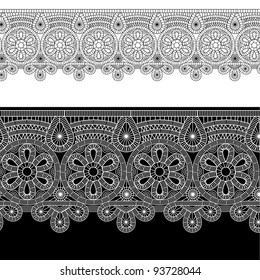 vector illustration of gentle lace.  lace pattern with flowers. lace openwork pattern. luxury elegant design element 