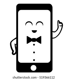 Vector illustration of a gentlemen smart phone icon