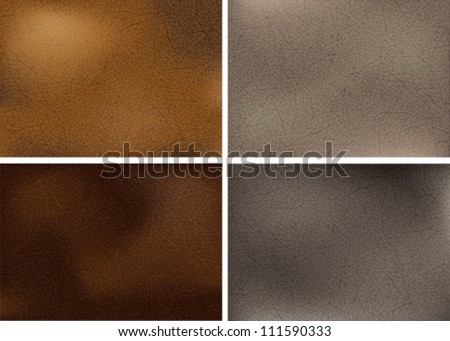 Vector illustration of genuine leather in four natural colors. Transparency effects used (multiply and soft light). EPS 10.