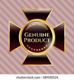 Vector Illustration of  Genuine Product shiny emblem 
