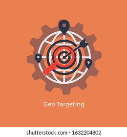 Vector illustration of geo targeting flat  design concept.