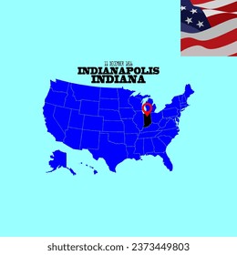 Vector illustration of geographic map of US states and names of their capitals