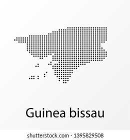Vector illustration of a geographical map of the Guinea bissau with dots