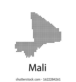 Vector illustration of a geographical map of Martinique with dots