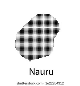Vector illustration of a geographical map of Nauru with dots