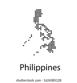 Vector illustration of a geographical map of Philippines with dots