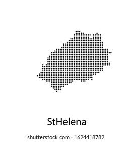 Vector illustration of a geographical map of StHelena with dots