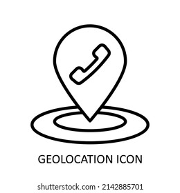 Ilustración vectorial con marca de geolocalización. Icono de esquema. 