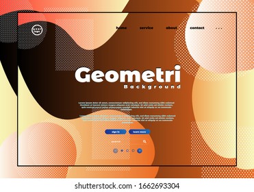 Vector illustration geometri concept with universal abstract shapes, text for website design and development, app, responsive, programming, seo, maintenance, banner. Landing page template