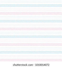 Vector illustration. Geometric abstract seamless pattern. Basic sewing machine stitches. 