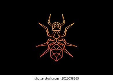 vector illustration of geometric ant logo, ant mascot icon suitable for stickers etc