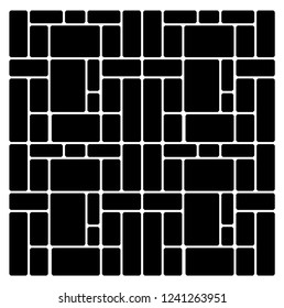 Vector illustration geometric black-and-white pattern rectangle.vector pattern. Abstract geometric background. Linear grid structure from rectangles