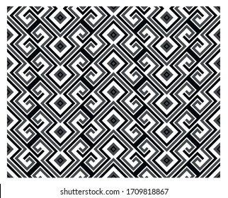 Vector illustration geometric black-and-white pattern rectangle. Seamless vector pattern. Abstract geometric background. Linear grid structure from rectangles
