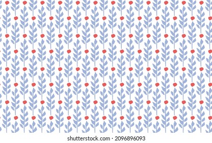 Ilustración vectorial de las hojas geométricas azules sin costura. deja fondo de banda floral.azul Nierembergia deja fondo patrón