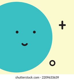 Vector illustration of geometric character shapes with face emotions, cute colorful shape for children education.