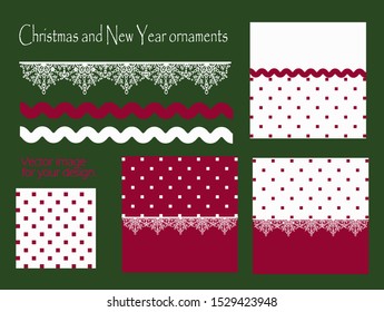 Vector illustration of geometric christmas ornament. Isolated image of christmas ornament options for
dolls lol. Cute Girly LOL Doll Style Vector Patterns.
