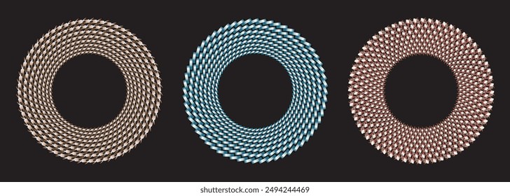 A vector illustration, a geometric circular made up of vibrant dots. This elegant design element is perfect for framing, circular icons, signage, and symbols.