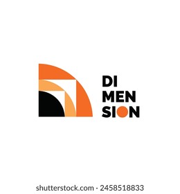 vector illustration of geometric dimensional logo icon, minimalist geometric logo for creativity