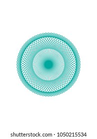 Vector illustration geometric elements with blue green hexagonal shapes. stacked in circle. isolated on white     Background.   