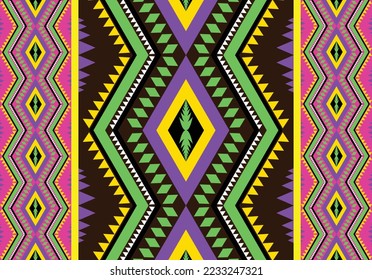 Vector illustration of Geometric ethnic oriental pattern traditional Design for background,carpet,wallpaper,clothing,wrapping,fabric