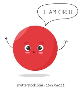 Vector illustration of a geometric figure character for children learning.