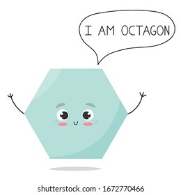 Ilustración vectorial de un personaje de figura geométrica para el aprendizaje infantil.