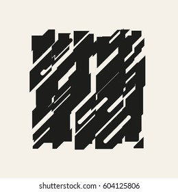 Vector illustration of a geometric figure cut into pieces