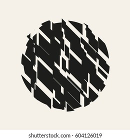 Vector illustration of a geometric figure cut into pieces