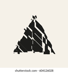 Vector illustration of a geometric figure cut into pieces