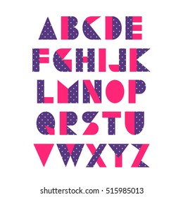 Vector illustration. Geometric font. Design font for posters, titles, typographic compositions.
