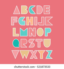Vector illustration. Geometric font. Design font for posters, titles, typographic compositions.