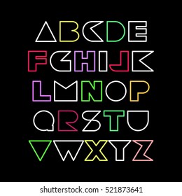 Vector illustration. Geometric font. Design font for posters, titles, typographic compositions.