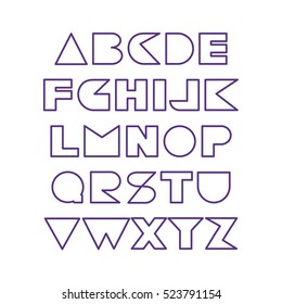 Vector illustration. Geometric font. Design font for posters, titles, typographic compositions.