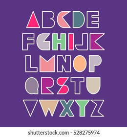 Vector illustration. Geometric font. Design font for posters, titles, typographic compositions.