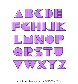 Vector illustration. Geometric font. Design font for posters, titles, typographic compositions.