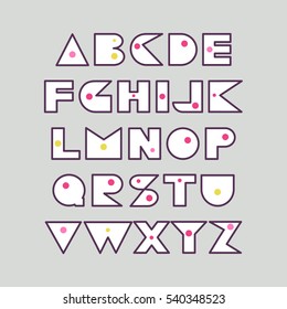 Vector illustration. Geometric font. Design font for posters, titles, typographic compositions.