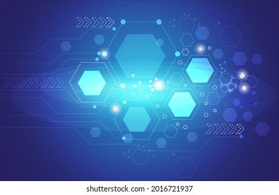 vector illustration of geometric hexagon design. science ,technology background