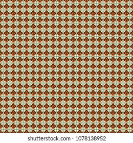 Vector illustration. Geometric hipster tiles background. Colorful mosaic backdrop in brown, red and white colors. Abstract retro seamless pattern of geometric shapes.
