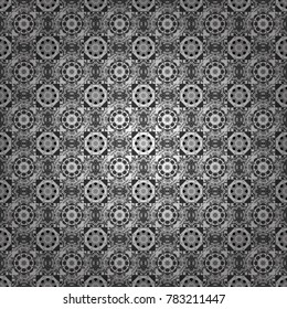 Vector illustration. Geometric hipster tiles background. Colorful mosaic backdrop in black, white and gray colors. Abstract retro seamless pattern of geometric shapes.