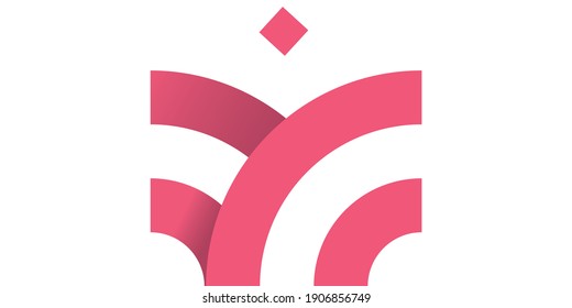 vector illustration of geometric human icon logo