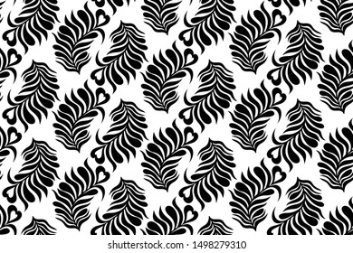 Vector illustration of geometric leaves seamless pattern. Floral organic background.