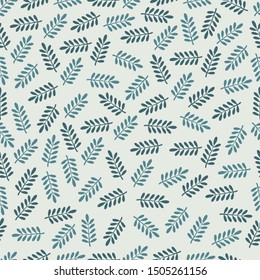 Vector illustration of geometric leaves seamless pattern. 