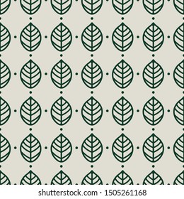 Vector illustration of geometric leaves seamless pattern. 