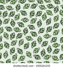 Vector illustration of geometric leaves seamless pattern. 
