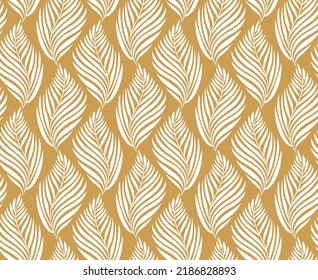 Vector illustration of geometric leaves seamless pattern. Floral organic background.