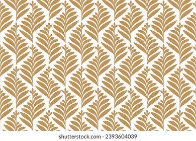 Vector illustration of geometric leaves seamless pattern. Floral organic background.