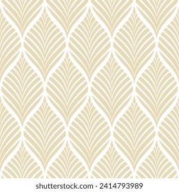 Vector illustration of geometric leaves seamless pattern. Floral organic background.