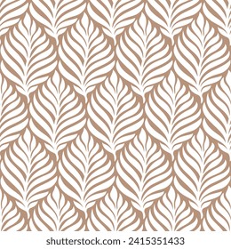 Vector illustration of geometric leaves seamless pattern. Floral organic background.