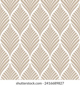 Vector illustration of geometric leaves seamless pattern. Floral organic background.